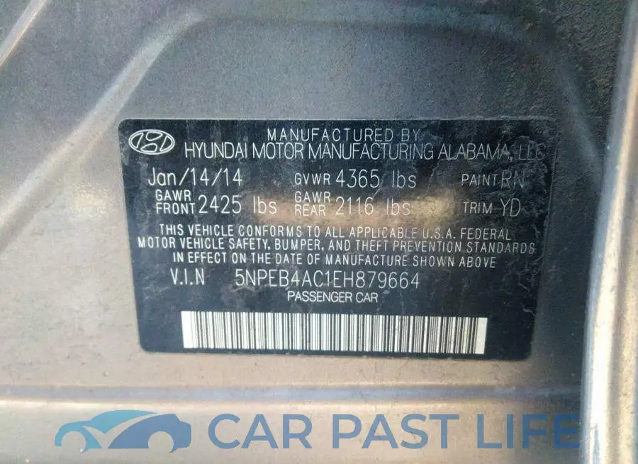 5NPEB4AC1EH879664# 9