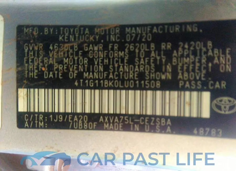 4T1G11BK0LU011508# 9