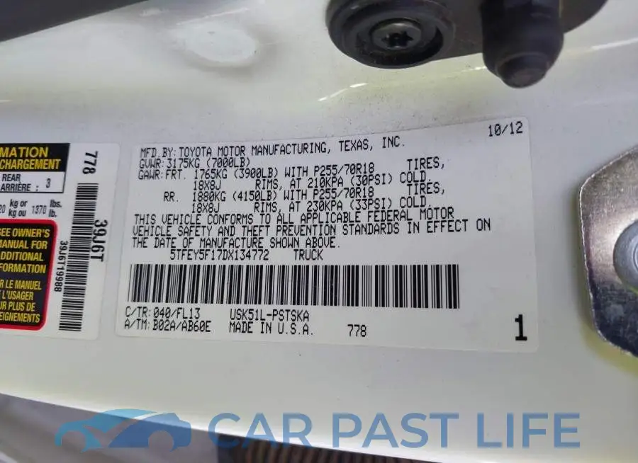 5TFEY5F17DX134772# 9