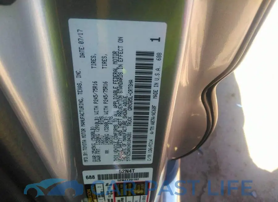 5TFSZ5AN1HX104201# 9