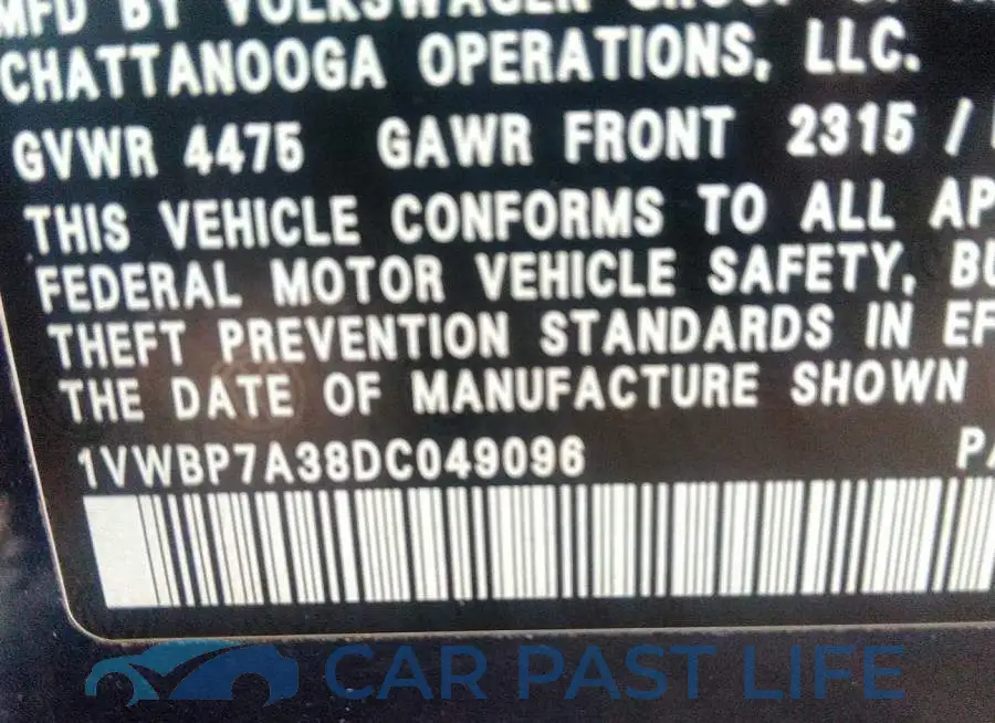 1VWBP7A38DC049096# 9