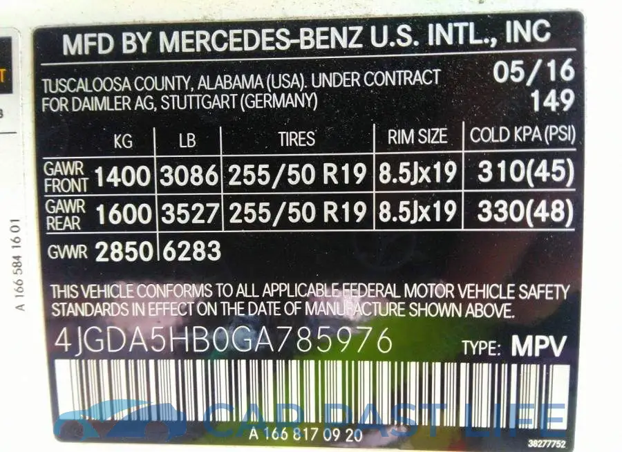 4JGDA5HB0GA785976# 9