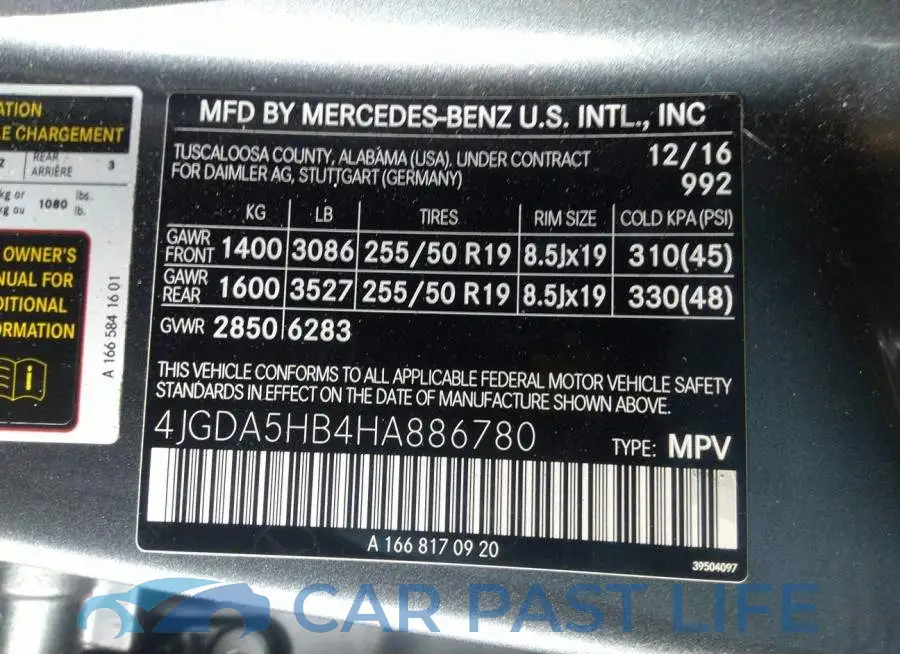 4JGDA5HB4HA886780# 9