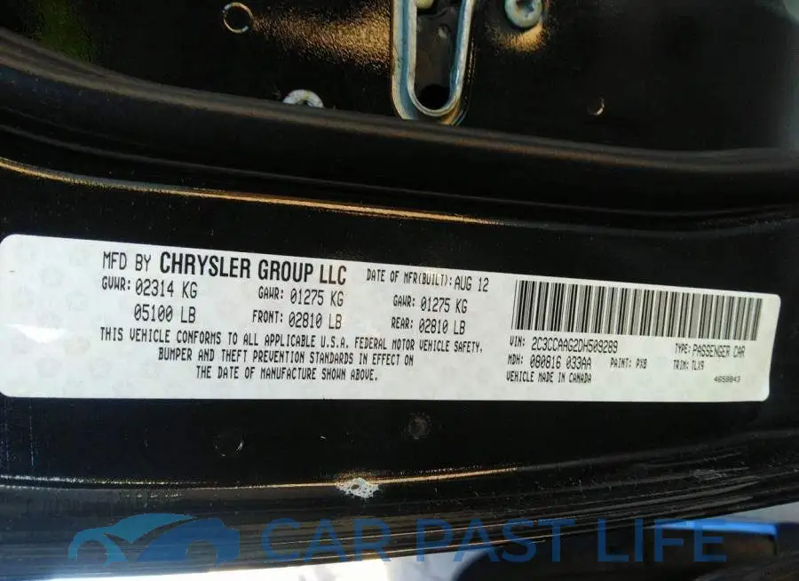 2C3CCAAG2DH509289# 9