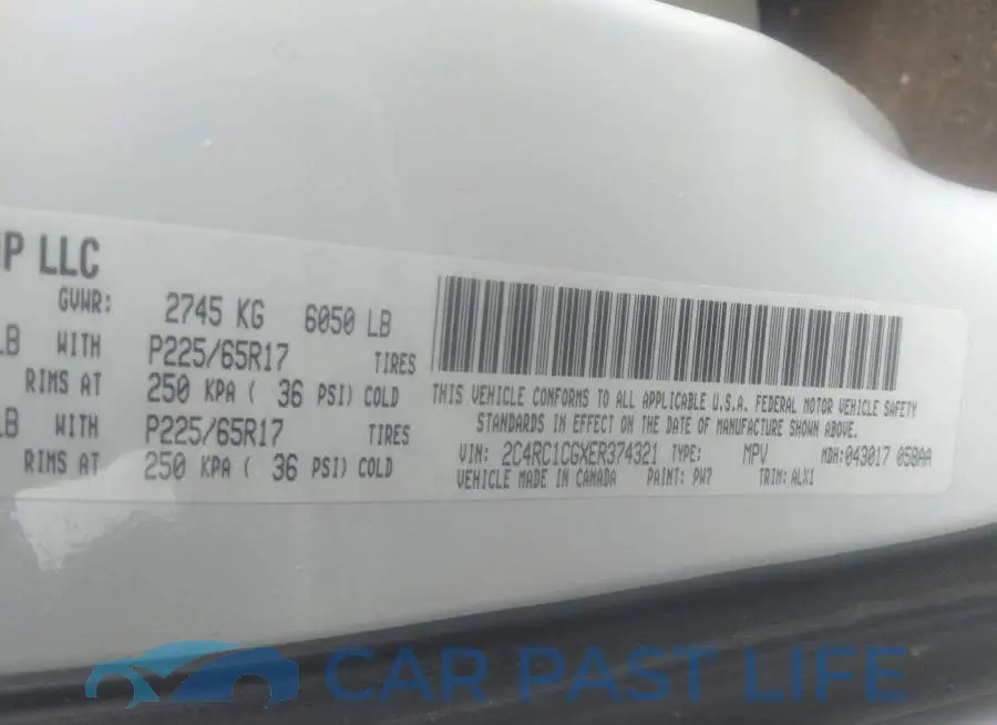 2C4RC1CGXER374321# 9