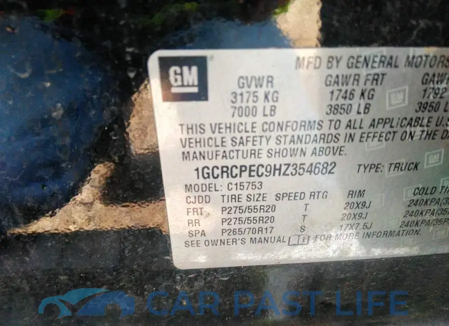 1GCRCPEC9HZ354682# 9