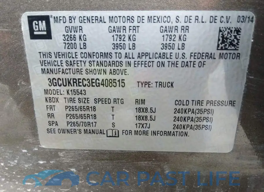 3GCUKREC3EG408515# 9