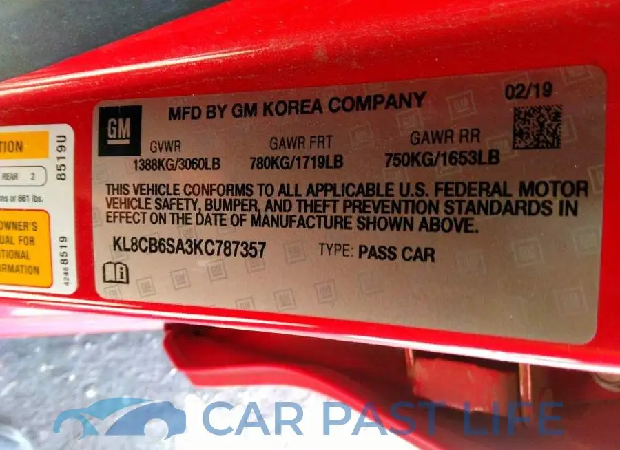 KL8CB6SA3KC787357# 9