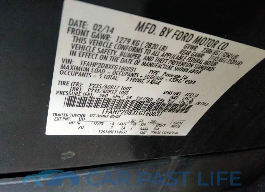 1FAHP2D8XEG160031# 9