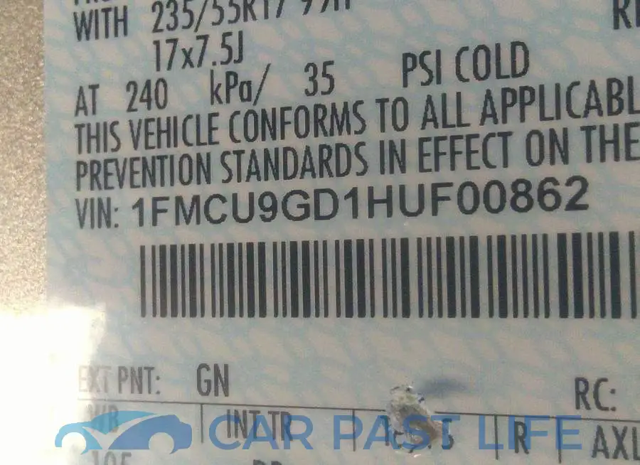 1FMCU9GD1HUF00862# 9