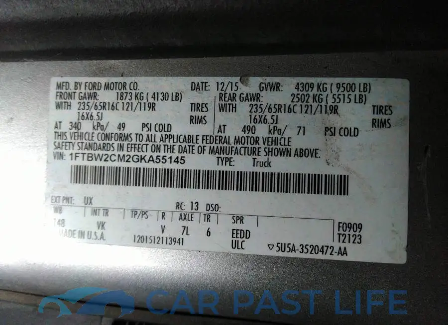 1FTBW2CM2GKA55145# 9