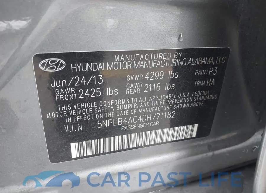 5NPEB4AC4DH771182# 9