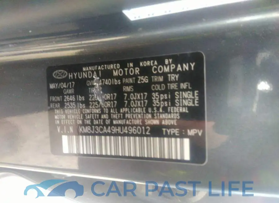 KM8J3CA49HU496012# 9