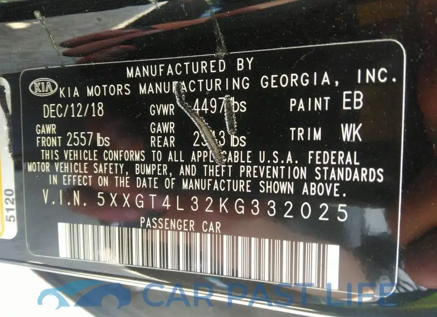 5XXGT4L32KG332025# 9