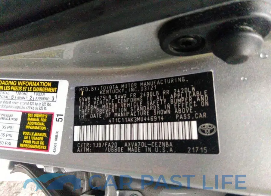 4T1C11AK3MU446914# 9