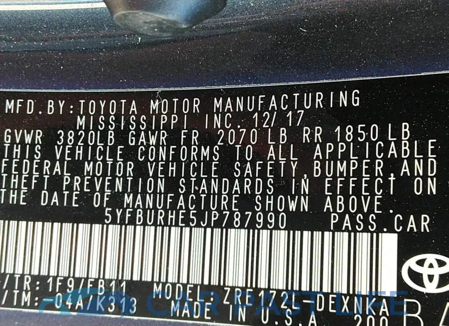 5YFBURHE5JP787990# 9