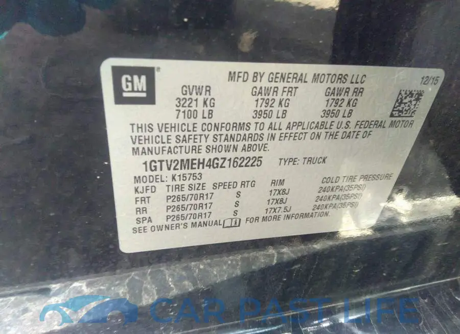 1GTV2MEH4GZ162225# 9