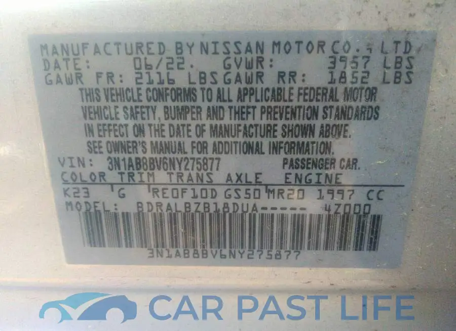 3N1AB8BV6NY275877# 9