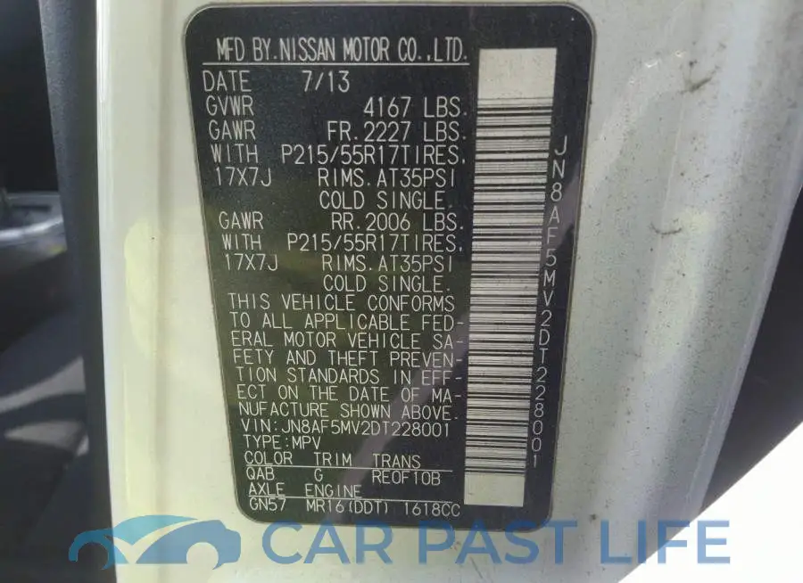 JN8AF5MV2DT228001# 9