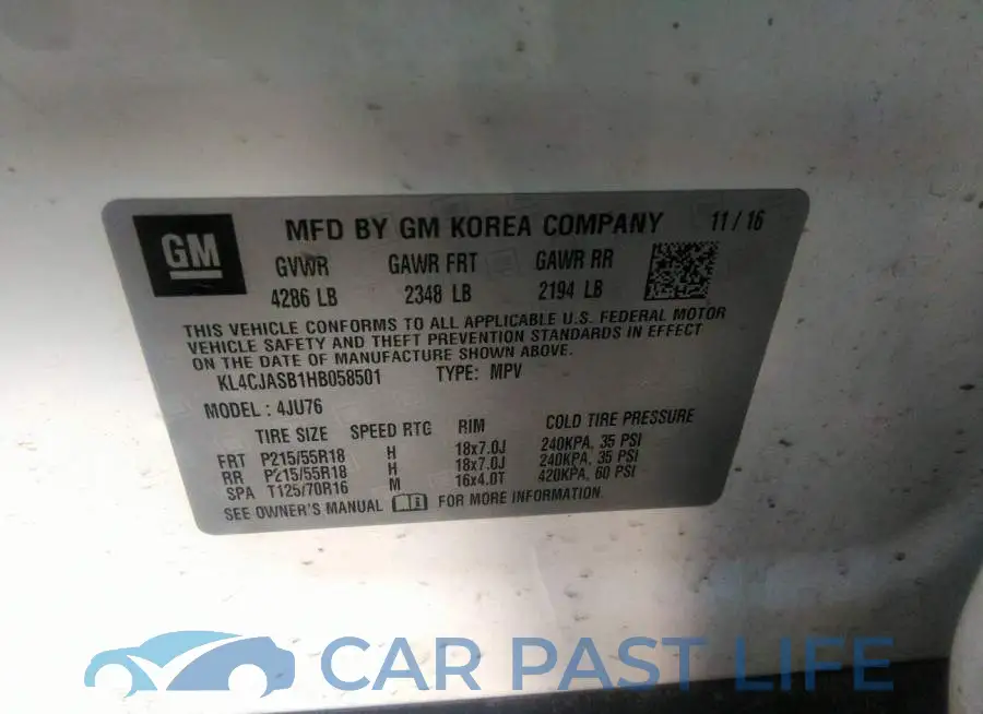 KL4CJASB1HB058501# 9
