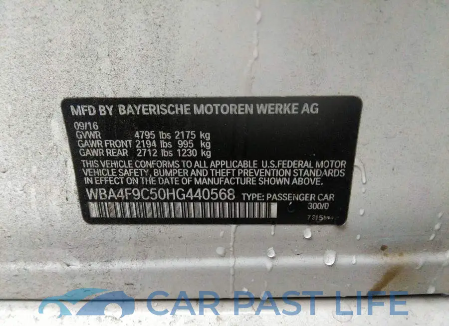 WBA4F9C50HG440568# 9