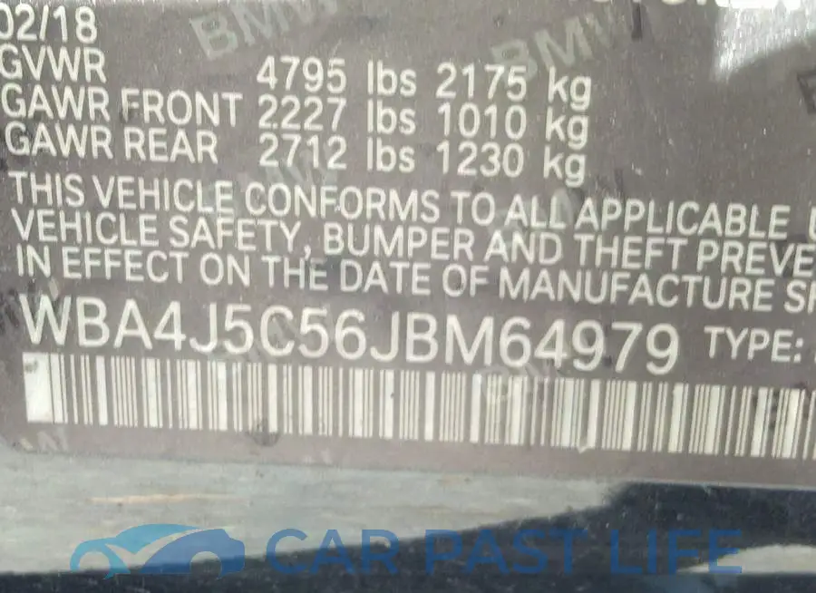 WBA4J5C56JBM64979# 9