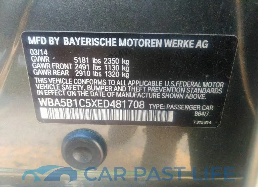 WBA5B1C5XED481708# 9