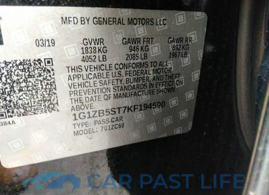 1G1ZB5ST7KF194590# 9