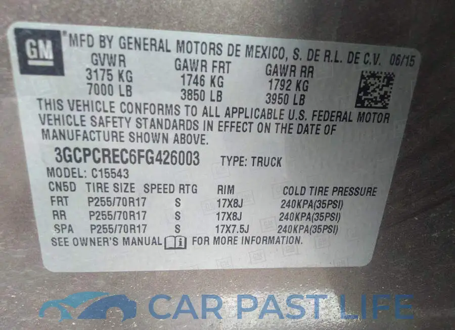 3GCPCREC6FG426003# 9