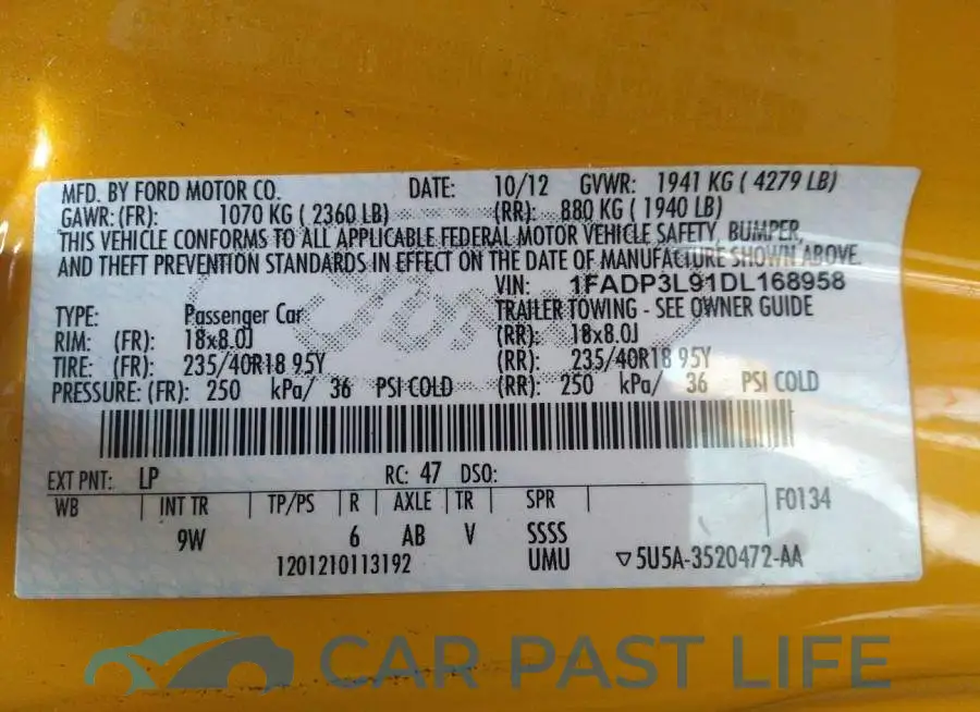 1FADP3L91DL168958# 9