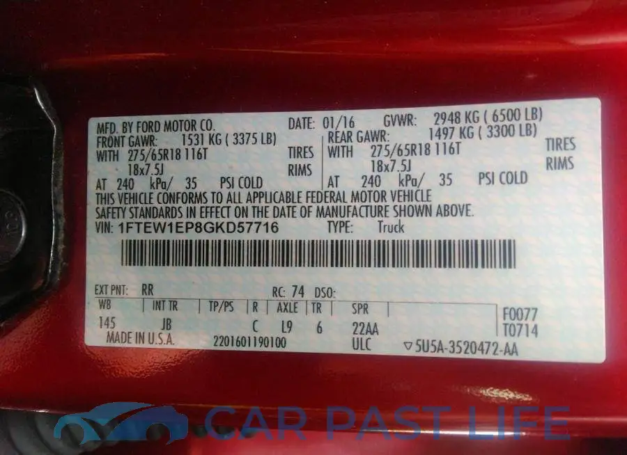 1FTEW1EP8GKD57716# 9