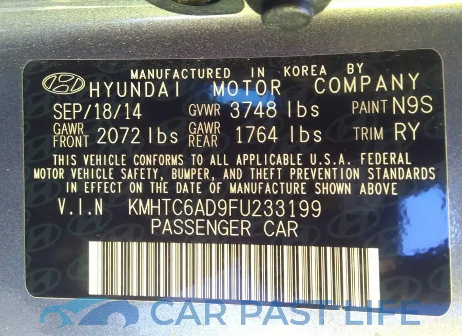KMHTC6AD9FU233199# 9