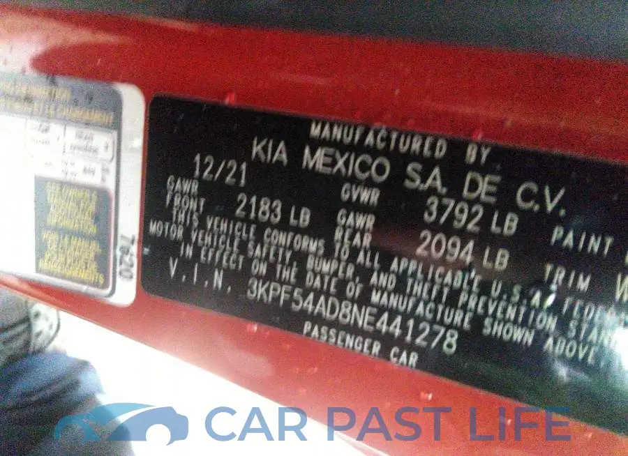 3KPF54AD8NE441278# 9