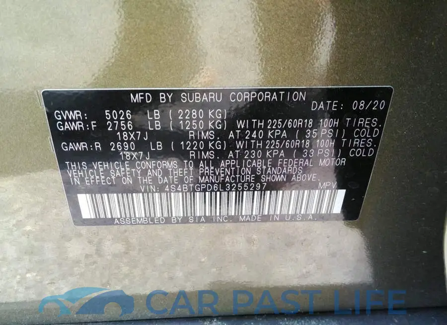 4S4BTGPD6L3255297# 9