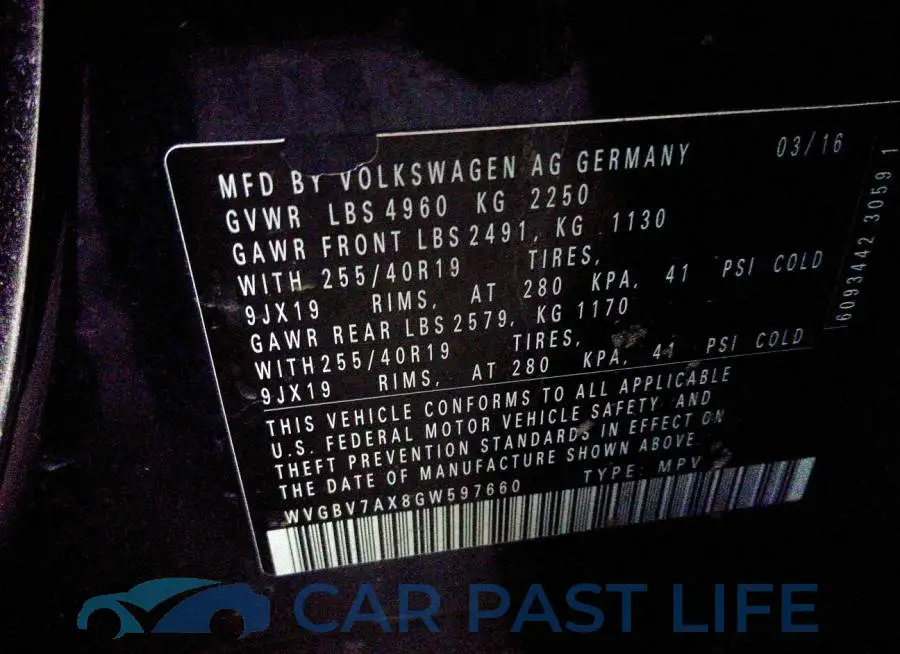 WVGBV7AX8GW597660# 9