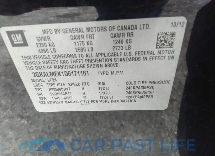 2GKALMEK1D6171161# 9