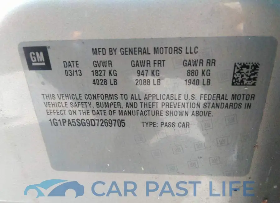 1G1PA5SG9D7269705# 9
