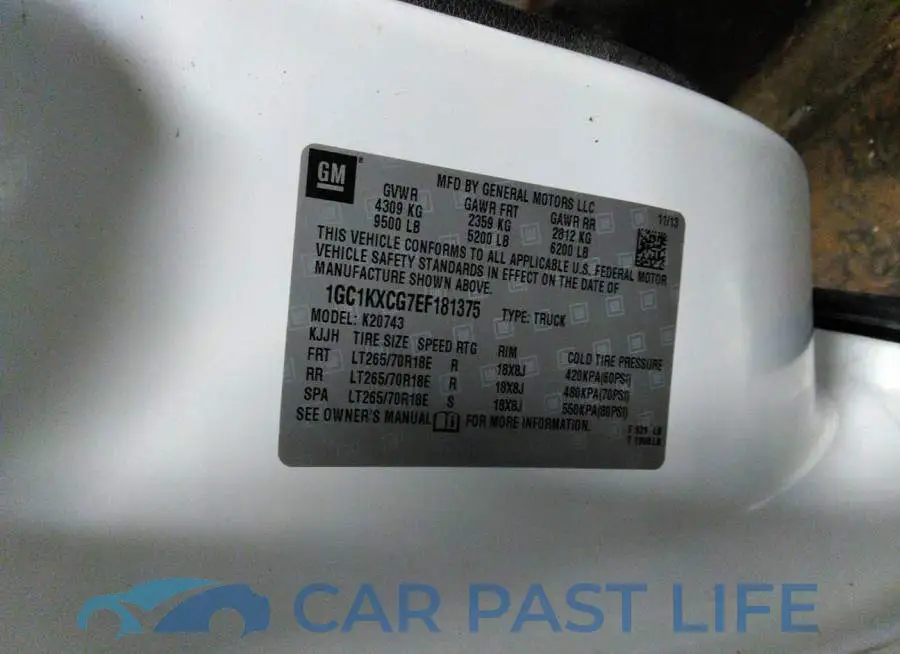 1GC1KXCG7EF181375# 9