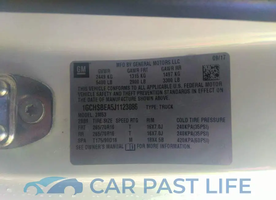 1GCHSBEA5J1123086# 9
