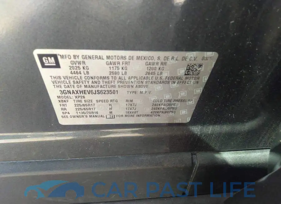 3GNAXHEV6JS623501# 9