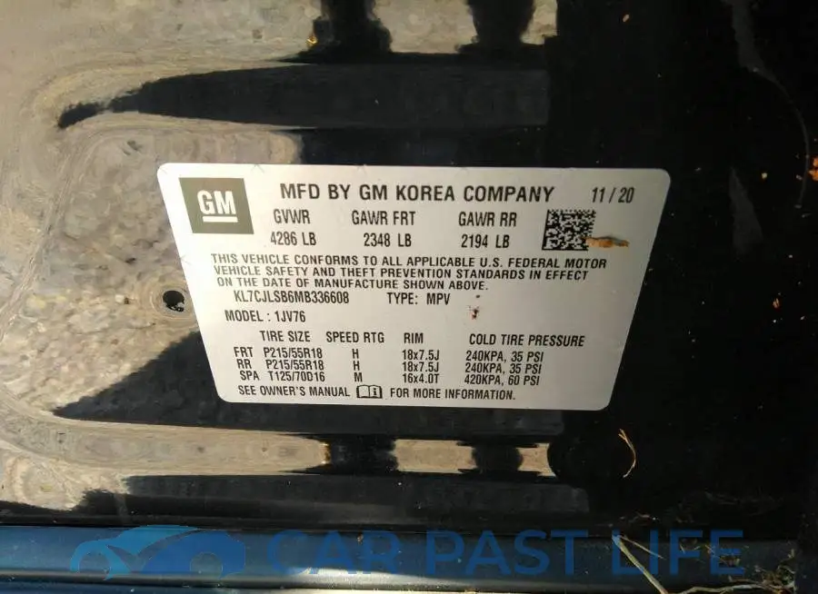 KL7CJLSB6MB336608# 9