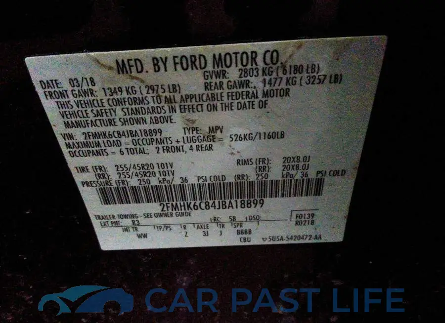2FMHK6C84JBA18899# 9
