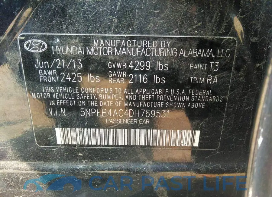 5NPEB4AC4DH769531# 9