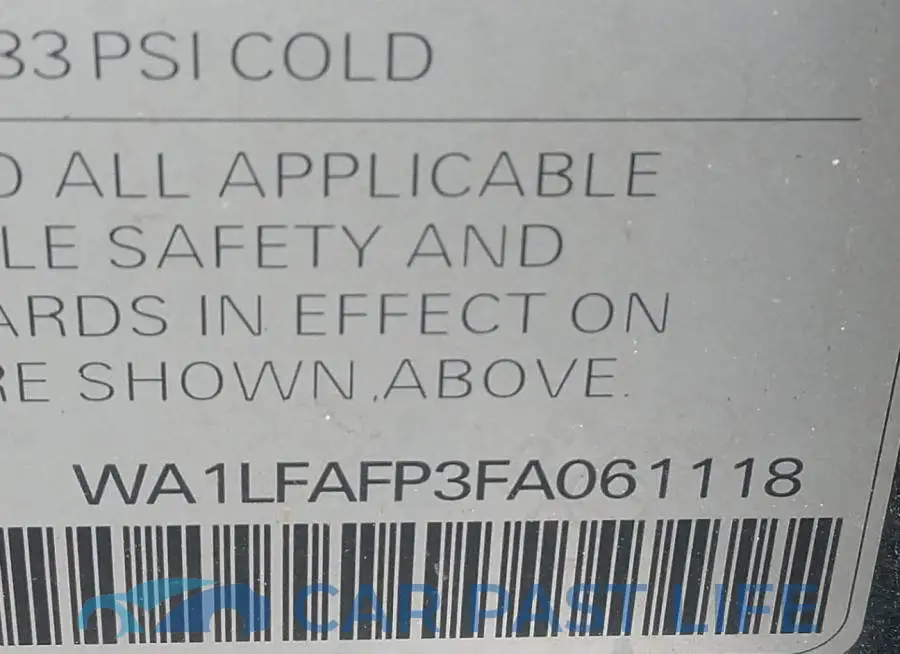 WA1LFAFP3FA061118# 9