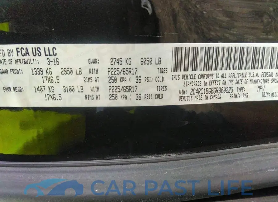 2C4RC1BG8GR300223# 9