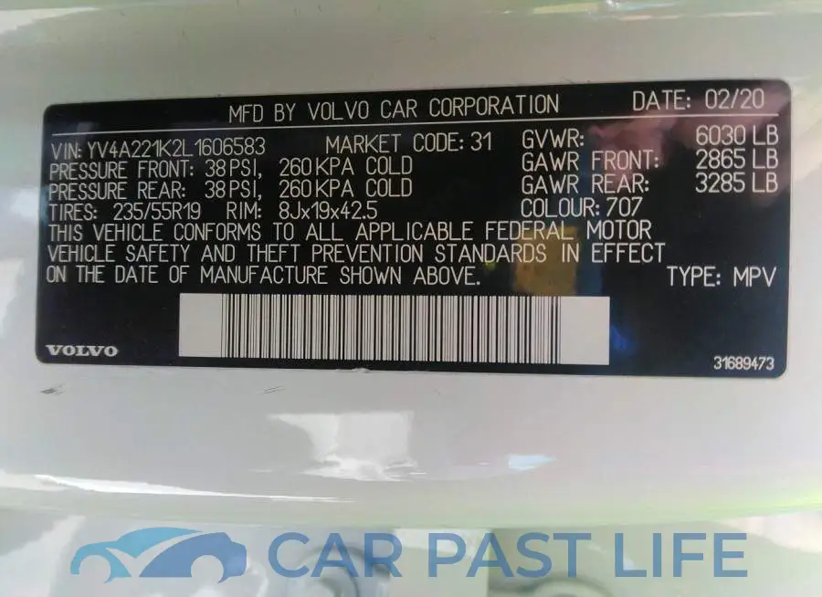 YV4A221K2L1606583# 9