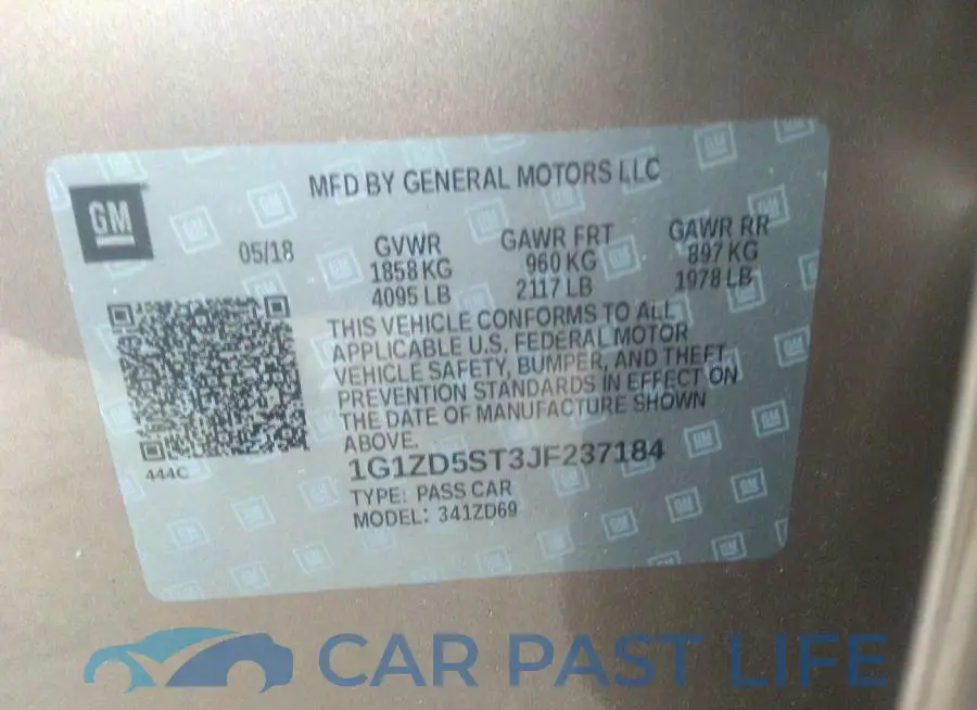 1G1ZD5ST3JF237184# 9