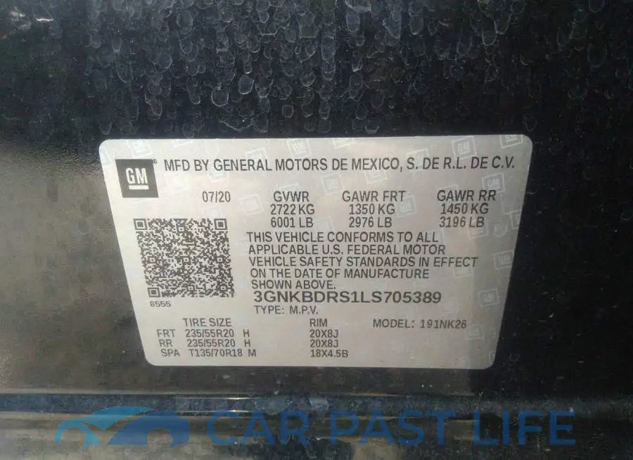 3GNKBDRS1LS705389# 9