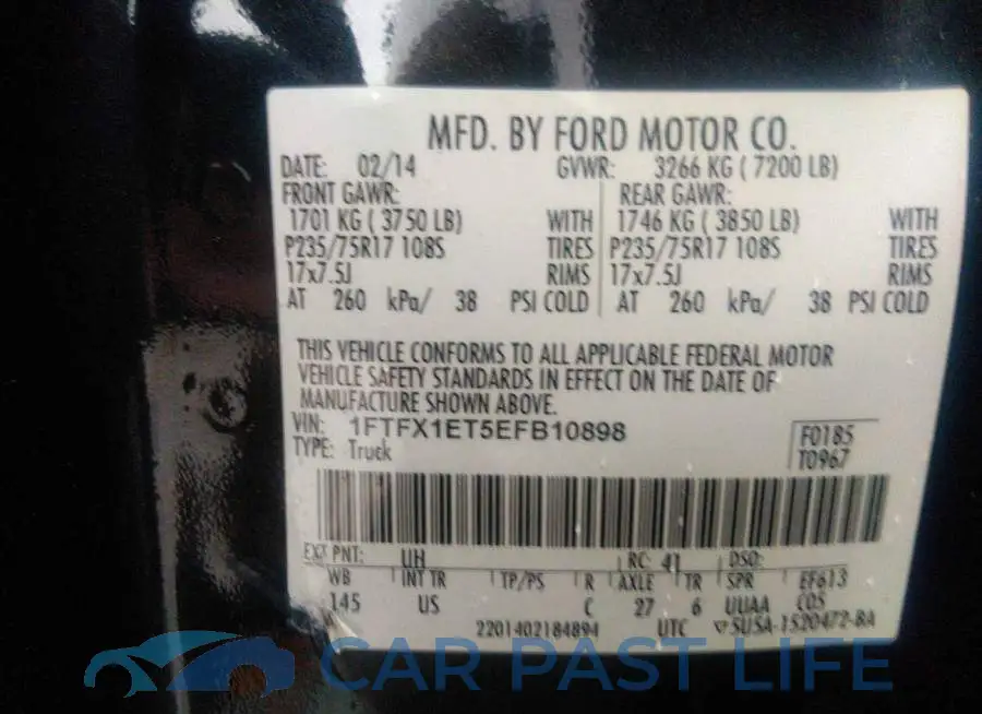 1FTFX1ET5EFB10898# 9