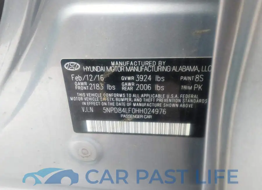 5NPD84LF0HH024976# 9